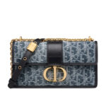 Christian Dior 30 Montaigne East-West Bag with Chain Blue